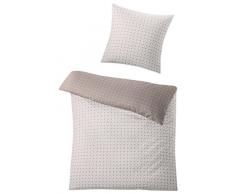 Kleine Wolke Punto Bettwäsche-Set, Baumwolle, Taupe, 135 x 200 cm