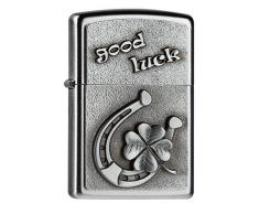 Zippo 2004513 Good Luck Horse Shoe Feuerzeug, Messing, Edelstahloptik, 1 x 3,5 x 5,5 cm