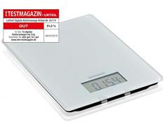 Leifheit digitale Küchenwaage, Tragkfraft bis zu 5 kg, Wiegefläche aus Glas, Haushaltswaage mit Zuwiegefunktion, einfache Reinigung, elektronische Waage inkl. Batterien, extra flach