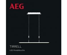Tirrell LED Pendelleuchte Ø100cm in sand weiß/chrom, stufenlos dimmbar über Wanddimmer, 36 Watt, 3200 Lumen, 3000 Kelvin