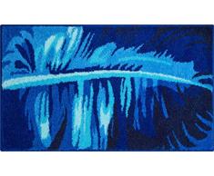 Grund Badteppich, 100% Polyacryl, superweich, Rubinrot, blau, 70x120 cm