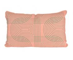 PT, Kissen Retro Grid Rechteck Rosarot, Baumwolle, Pink, 50x30x2 cm