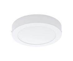 EGLO LED Deckenleuchte Fueva 1, 1 flammige Deckenlampe, Material: Metallguss, Kunststoff, Farbe: Weiß, Ø: 22,5 cm, warmweiß