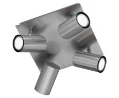 Trio Leuchten Rondell in Nickel matt, Rondel 4-flammig, exklusiv 4xGU10, 24 x 24 cm 802430407