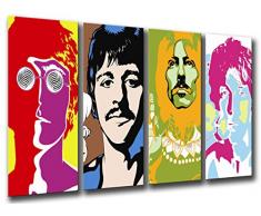 Wandbild - Beatles, John Lennon, Paul McCartney, 131 x 62 cm, Holzdruck - XXL Format - Kunstdruck, ref.26097
