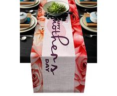 T&H XHome Tischläufer aus strapazierfähigem Stoff, rustikales Holz, Texas-Sterne, waschbar, Leinen, Tischläufer für Zuhause/Küche/Esstisch/Innen- und Außendekoration Modern 13x70in=33x178cm American Flag-001