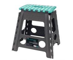 JVL Tritthocker, zusammenklappbar, groß, Grau/Türkis