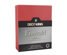 DecoKing 17722 Spannbettlaken 140x200 - 160x200 cm Jersey 100% Baumwolle Boxspringbett Spannbetttuch Emerald Collection, rot