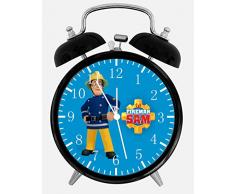 Black Alarm Clock Feuerwehrmann Sam Schreibtisch Wecker 10,2 cm Home or Office Decor E185 Nice for Gifts