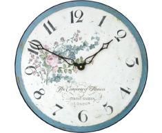 Roger Lascelles Wanduhr Blumen, Vintage-Look