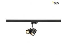 SLV BIMA 2 Spot für Hochvolt-Stromschiene 3Phasen, Aluminium, GU10, Schwarz, Double