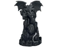 Nemesis Now Dragon Tower Incense Burner 24.5cm Black Räucherstäbchen Drachenturm, 24,5 cm, Schwarz, Kunstharz, Einheitsgröße
