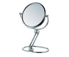 Kela 20625 Standspiegel, 1-/5-fach Vergrößerung, Ø 14cm, Metall, Safia, Verchromt