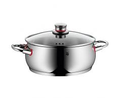 WMF Quality One Kochtopf 24cm, Glasdeckel mit Dampföffnung, Bratentopf 4,8l, Cromargan Edelstahl poliert, Topf Induktion, unbeschichtet