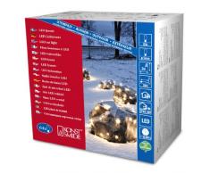 Konstsmide 3749-200 LED Lichternetz / für Außen (IP44) / 24V Außentrafo / 64 kalt weiße Dioden / schwarzes Kabel