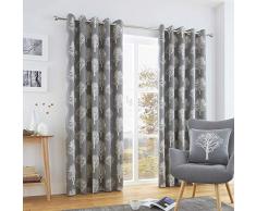 Fusion Woodland Trees Ösenvorhang, Holz, anthrazit, 46 Width x 54 Drop (117 x 137cm)