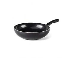 GreenChef CC002919-001 Diamond 28 cm/3.7L Wok-Pfanne, schadstofffreie Keramik Antihaftbeschichtung, Kunststoffgriff, PFOA frei, Induktion geeignet, spülmaschinenfest, Schwarz, Aluminum