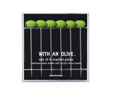 Prodyne OL-6 Cocktail Picks, Set of 6, Green