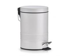 Zeller 18789 Treteimer, 3 ltr., Metall, grau, ca. Ø 16,5 x 24,5 cm