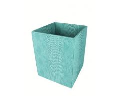 SIGNATURE HOME COLLECTION Papierkorb, Kunstleder, türkis, 22 x 22 x 28 cm