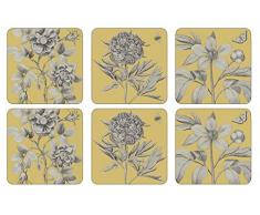 Pimpernel Etchings & Roses Yellow Untersetzer 6 Stück (m)