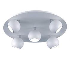 Trio Leuchten Dakota 604600531 Deckenleuchte, Metall, Weiß/Silber