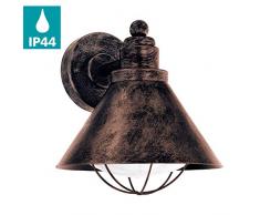 EGLO Außen-Wandlampe Barrosela, 1 flammige Außenleuchte, Wandleuchte aus Stahl verzinkt, Farbe: Kupferfarben-antik, Fassung: E27, IP44