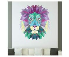 Sticker Origami | Wandaufkleber LÃ¶we - Tapete Dekoration Raum und Wohnzimmer | 45 x 40 cm