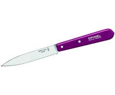 Opinel Küchenmesser No. 113, rostfreier Sandvik-Stahl, Sägezahnung, hellgrüner Buchenholzgriff Kochmesser, Mehrfarbig, One Size