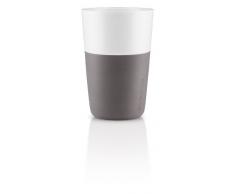 EVA SOLO 501022 Latte-Becher, 2-teilig, Silikonschale, 360 ml, Porzellan, Elephant Grau, 8,5 x 8,5 x 12,5 cm