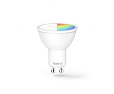 Hama GU10 Wi-Fi LED-Lampe, 4,5W, ohne Hub, dimmbar, gesteuert via Alexa/Google Home/App/IFTTT, 2,4GHz, 2700K/warmweiß/RGB-Farben, WLAN Lampe, Echo/Echo Dot/Echo Spot/Echo Plus/Echo Show kompatibel
