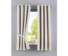Gardinenbox Vorhänge Blickdicht »Newyork« Beige HxB 160x140 cm 2er-Pack Thermo-Gardinen Verdunkelungsvorhang Blackout Ösen schalldämmend ÖKOTEX UV-Schutz Raffhalter, 201920600-2