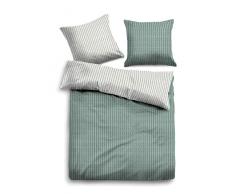 TOM TAILOR 0849791 Melange-Flanell Bettwäsche Garnitur mit Kopfkissenbezug (Baumwolle) 1x 135x200 cm + 1x 80x80 cm, minz