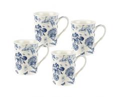 Portmeirion Home & Gifts Set mit 4 Tassen, Porzellan, blau/weiß, 8.5 x 12 x 10.5 cm