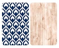 Wenko Herdabdeckplatte Universal Fancy, 2er Set Herdabdeckung für alle Herdarten, Gehärtetes Glas, 30 x 52 cm, mehrfarbig