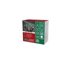 Konstsmide 6350-120 Micro LED Lichterkette / für Innen (IP20) / 24V Innentrafo / 10 warm weiße Dioden / schwarzes Kabel