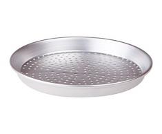 Pentole Agnelli Gebäck und Pizza Kuchenform rund aus Legierung 3003 gelocht, Aluminium 30x30x3 cm
