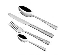 Premier Housewares Gehämmertes Besteck, 24-teilig, Edelstahl