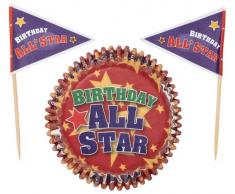 Wilton Sports Cupcake Kombi-Paket, Backförmchen und Picker