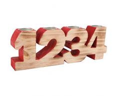 small foot Advent Kerzenhalter, Holz, Mehrfarbig, 34.5 x 5 x 12 cm
