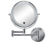 Kleine Wolke Textilgesellschaft Kosmetikspiegel Lumi Mirror Silber Spiegel, Metall chromiert/Glas, Maße: ca. 29 x 36 x 4 cm