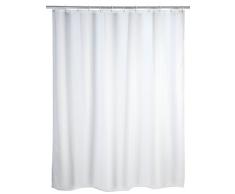 Wenko Anti-Schimmel Duschvorhang Weiß, Textil-Vorhang mit Antischimmel Effekt fürs Badezimmer, waschbar, wasserabweisend, mit Ringen zur Befestigung an der Duschstange, 180 x 200 cm