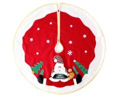 WeRChristmas Decke für Weihnachtsbaum 100 cm, groß, als Dekoration, 3D-Weihnachtsmann- und Schnee-Motiv, Rot