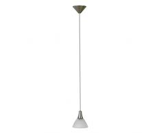 Brilliant Erik Pendelleuchte, 1-flammig, 1x E14 max. 40 W, Metall/Glas, eisen/weiß-alabaster 70170/13