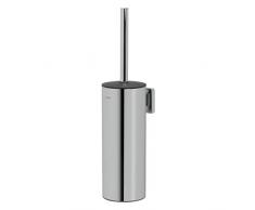 Tiger Dock Toilettenbürste zur Wandmontage, WC-Bürste aus verchromtem Edelstahl, hygienisch dank herausnehmbaren Einsatz und Deckel, B x H x T: 8,9 x 38,2 x 11 cm