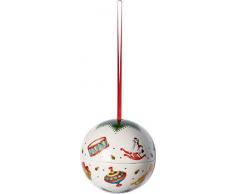 Villeroy & Boch MyChristmas Tree Weihnachtskugel Nostalgiespielzeug, Porzellan, Grün/WeiÃ