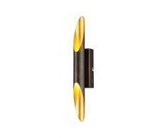 Trio Leuchten LED Wandleuchte 221570228 Bolero, Metall rostfarbig antik, innen goldfarbig, 2 x 3.1 Watt LED