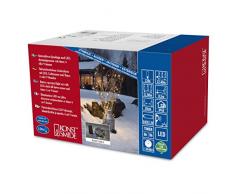 Konstsmide 3729-500 LED Lichterkette / für Außen (IP44) / Batteriebetrieben: 4xD 1.5V (exkl.) / mit Lichtsensor, 6h und 9h Timer / 120 bunte Dioden / schwarzes Kabel