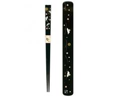 RYU Mei 058016 Kaninchen Japanische Essstäbchen Box und Set, schwarz