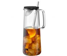 WMF IceTeaTime Karaffe, mit Sieb und Löffel, 1,2 l, Glaskaraffe, spülmaschinengeeignet, hitzebeständig